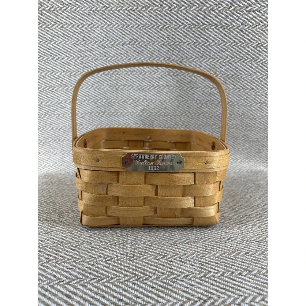 Royce Craft Swing Handle Basket Strawberry Country Troy Ohio Fulton Farms 1992